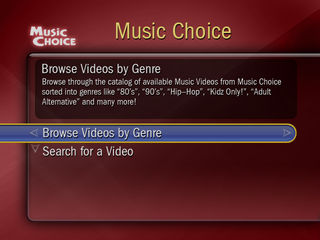 TiVo MusicChoice Main Screen