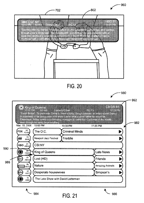 Apple DVR patent EPG
