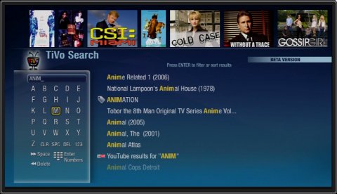 New TiVo Search Interface