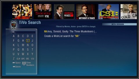 New TiVo Search Interface