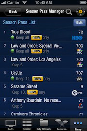 TiVo iPhone SPM Screen